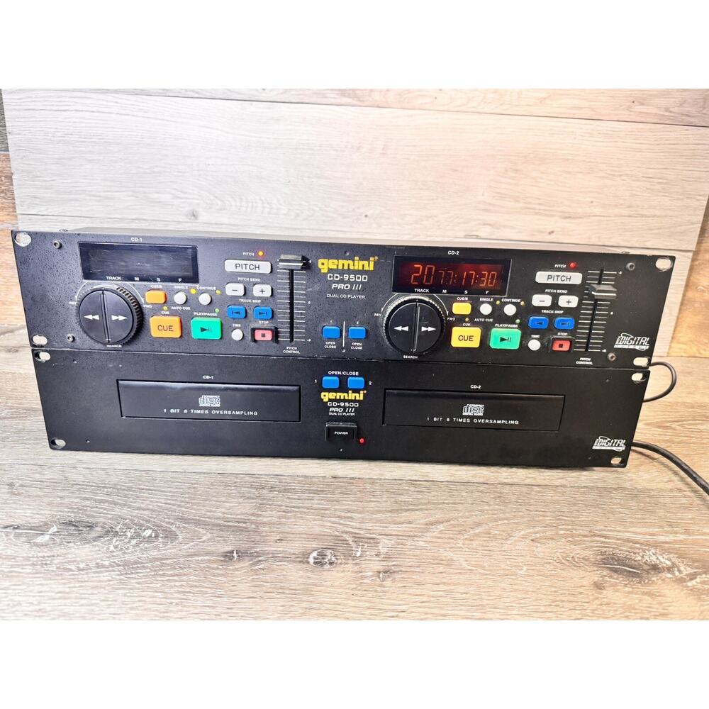 Gemini CD 9500 Pro ll Dual Tray Player w/Remote DJ Mix Controller Rack